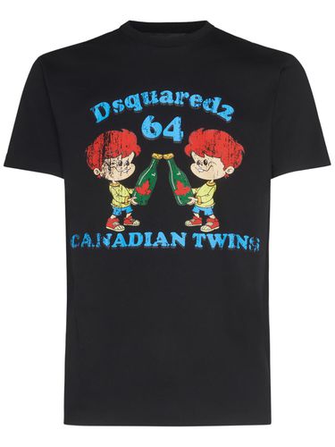 T-shirt En Coton Imprimé Canadian Twins - DSQUARED2 - Modalova