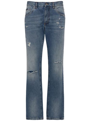 Jean En Denim Usé À Cinq Poches - DOLCE & GABBANA - Modalova