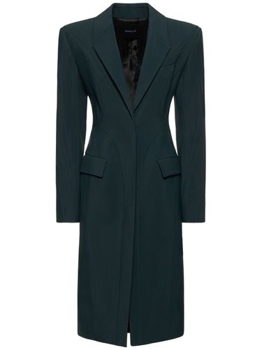 Manteau Midi En Sergé De Viscose Boutonnage Simple - MUGLER - Modalova