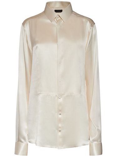 Chemise En Satin De Soie Avec Plastron - DOLCE & GABBANA - Modalova