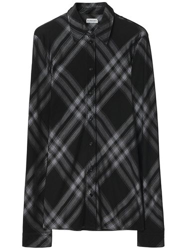 Chemise Ajustée En Maille De Viscose À Carreaux - BURBERRY - Modalova