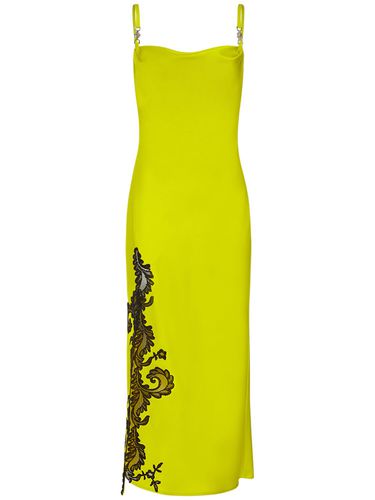 Robe Midi En Satin Et Dentelle - VERSACE - Modalova