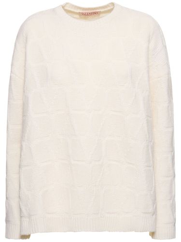 Pull-over En Maille De Laine À Logo - VALENTINO - Modalova