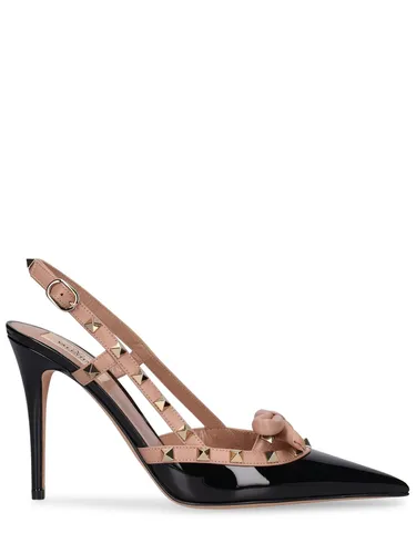 Escarpins Vernis Rockstud Bow 100 Mm - VALENTINO GARAVANI - Modalova