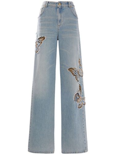 Jean Ample En Denim Taille Mi-haute - BLUMARINE - Modalova