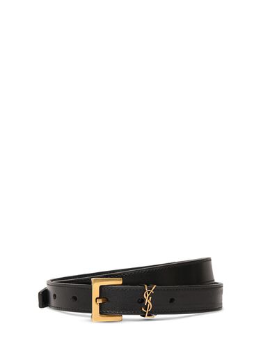 Ceinture En Cuir Avec Boucle Cassandre 20 Mm - SAINT LAURENT - Modalova