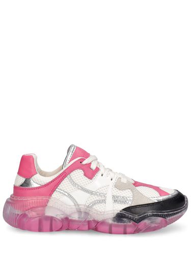 Sneakers En Mesh Et Cuir - MOSCHINO - Modalova