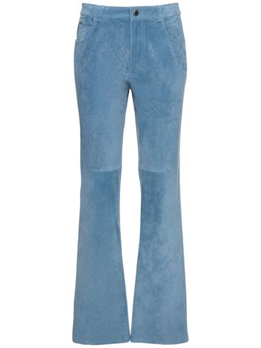 Pantalon Droit En Cuir Et Daim - CHLOÉ - Modalova