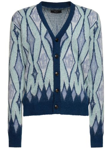 Cardigan En Maille De Mohair Mélangé Argyle - AMIRI - Modalova