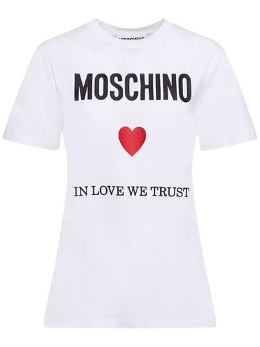 T-shirt En Jersey De Coton À Logo - MOSCHINO - Modalova