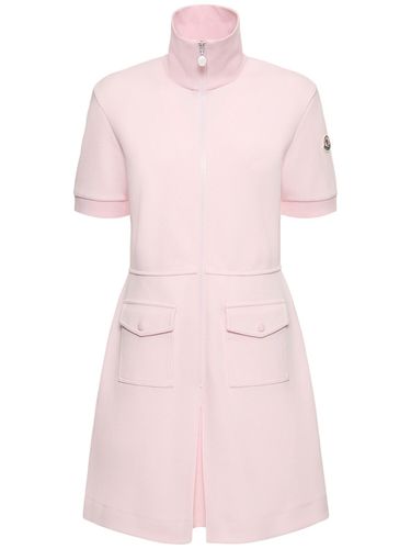 Robe Polo En Piqué De Coton Mélangé Stretch - MONCLER - Modalova