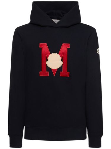 Sweat-shirt En Coton À Logo Avec Capuche - MONCLER - Modalova