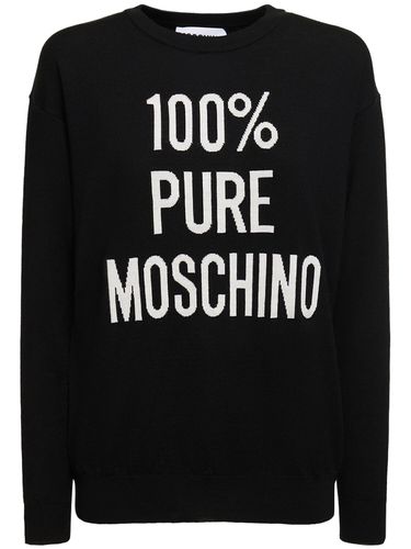 Pull-over En Maille De Laine À Logo - MOSCHINO - Modalova