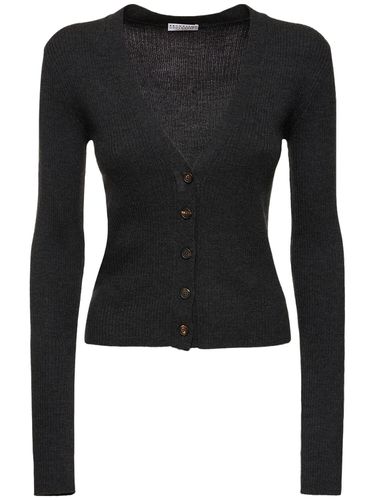 Cardigan En Maille Côtelée Embellie - BRUNELLO CUCINELLI - Modalova