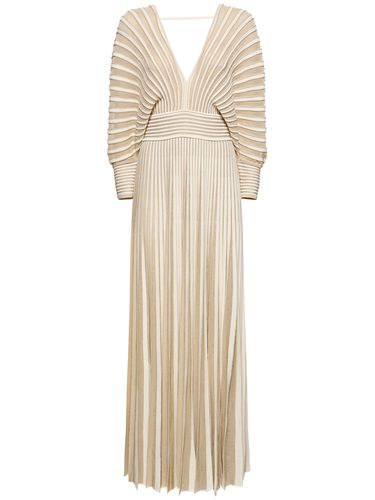 Robe Longue En Maille À Plis - ELIE SAAB - Modalova