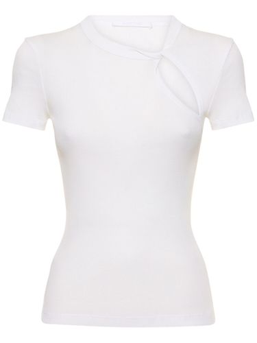 T-shirt En Jersey De Coton Ajouré - HELMUT LANG - Modalova