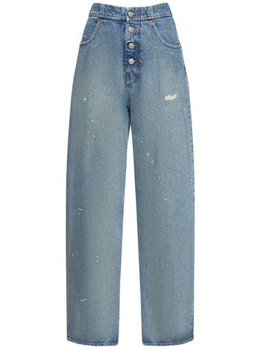 Jean Droit En Denim De Coton Taille Haute - MM6 MAISON MARGIELA - Modalova