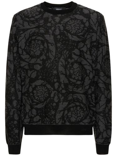 Pull-over En Laine Et Coton Barocco - VERSACE - Modalova