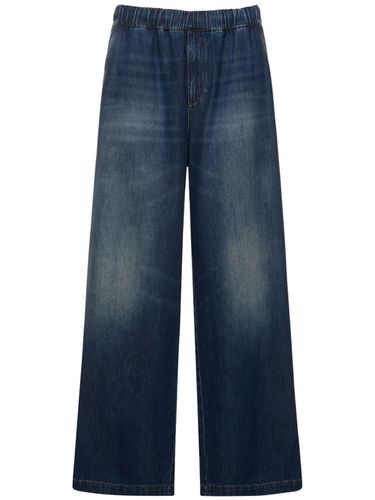 Jean Loose En Denim À Cordons De Serrage - VALENTINO - Modalova