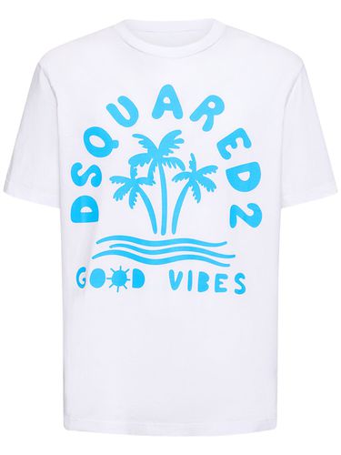 T-shirt En Jersey De Coton Japonais Imprimé - DSQUARED2 - Modalova