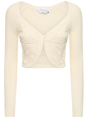 Cardigan Court En Maille De Coton Mélangé - BLUMARINE - Modalova