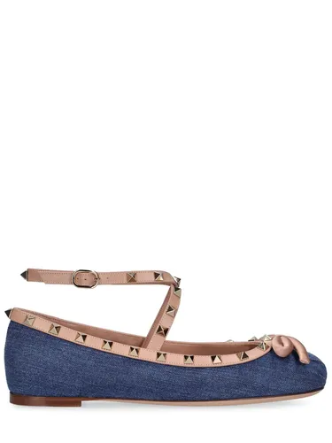 Ballerines En Denim Rockstud - VALENTINO GARAVANI - Modalova