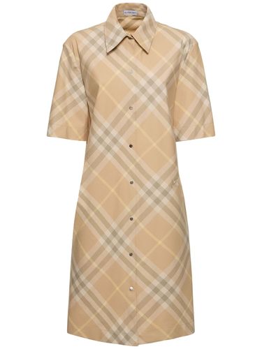 Robe Chemise Courte En Jersey De Coton À Carreaux - BURBERRY - Modalova