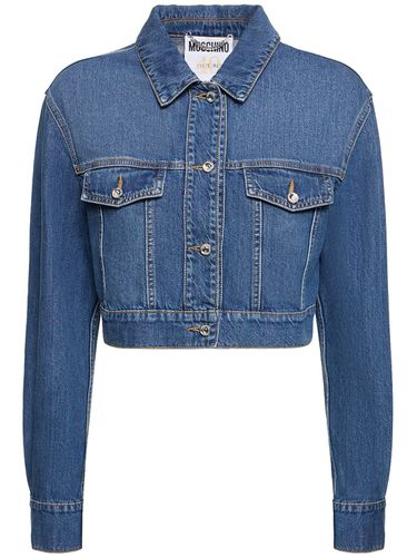 Veste Courte En Denim En Coton - MOSCHINO - Modalova