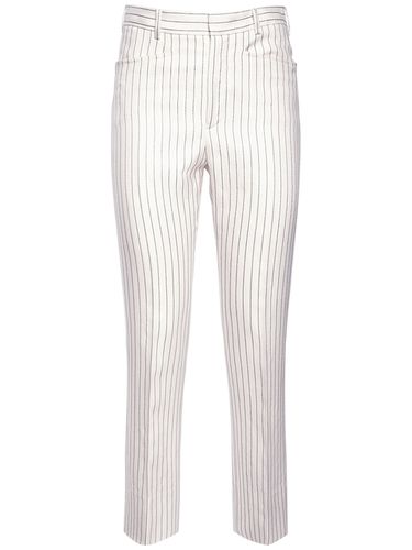 Pantalon Taille Haute En Laine Et Soie À Rayures - TOM FORD - Modalova