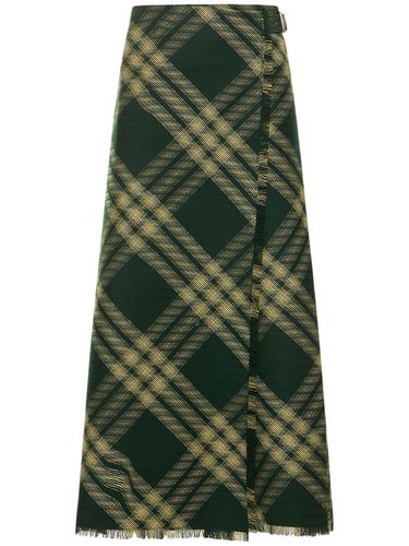 Kilt Long En Maille À Carreaux - BURBERRY - Modalova