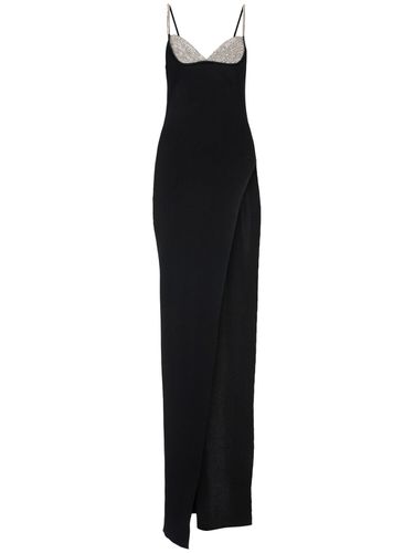 Robe Longue En Viscose Mélangée Avec Cristaux - BALMAIN - Modalova