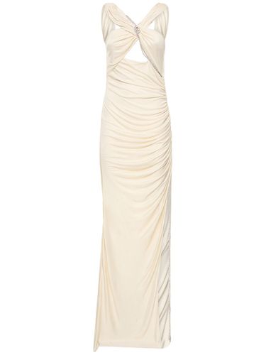 Robe Longue En Jersey Drapé À Encolure Croisée - ZUHAIR MURAD - Modalova