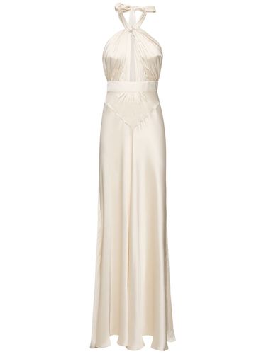 Robe Longue En Satin Léger À Encolure Croisée - ZUHAIR MURAD - Modalova