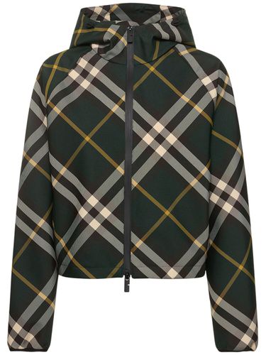 Veste Courte En Tissu Tech À Carreaux À Capuche - BURBERRY - Modalova