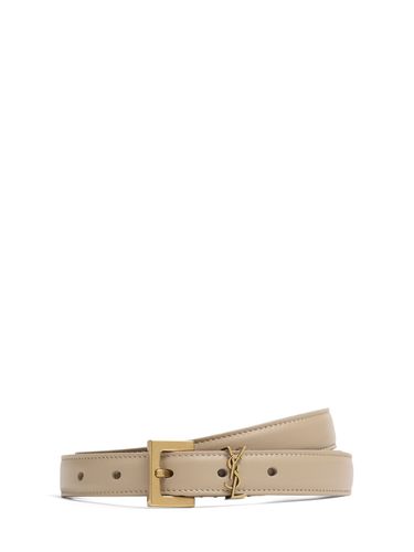 Ceinture En Cuir Monogramme 2 Cm - SAINT LAURENT - Modalova