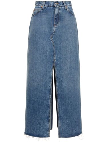 Jupe Longue En Denim Détail Horsebit - GUCCI - Modalova