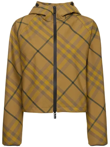 Veste Courte En Tissu Tech À Carreaux À Capuche - BURBERRY - Modalova