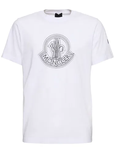 Logo Cotton T-shirt - MONCLER - Modalova