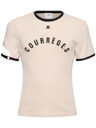 T-shirt En Coton Imprimé Logo Avec Boucle - COURREGES - Modalova