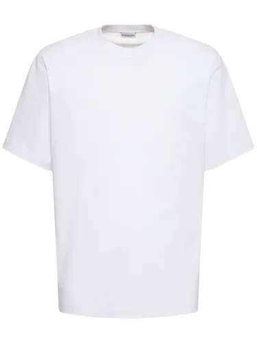 T-shirt En Coton Imprimé Fleurs - BURBERRY - Modalova