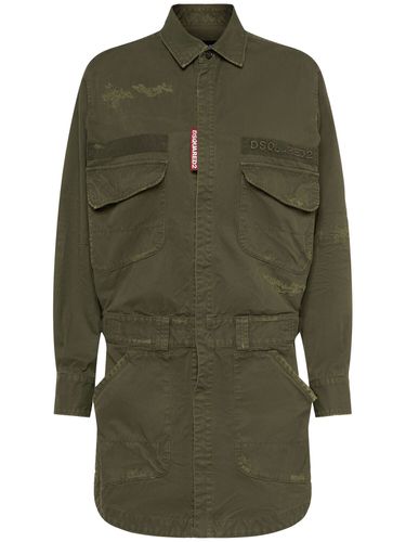 Robe Chemise Militaire Courte En Sergé Teint - DSQUARED2 - Modalova