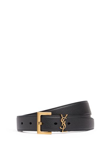 Ceinture En Cuir Ysl 3 Cm - SAINT LAURENT - Modalova