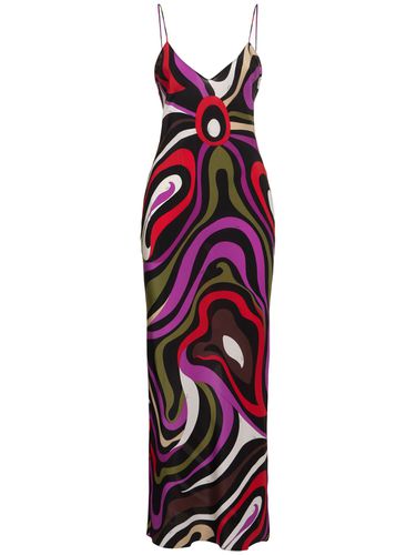 Robe Longue En Crêpe Imprimé - PUCCI - Modalova