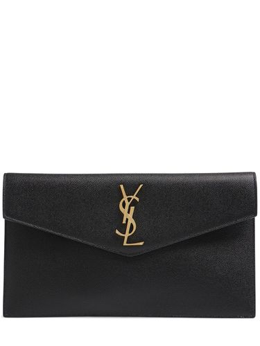 Pochette Moyenne En Cuir Monogramme Uptown - SAINT LAURENT - Modalova