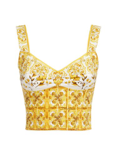 Crop Top Imprimé Maiolica - DOLCE & GABBANA - Modalova