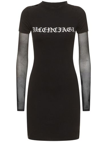 Robe En Mesh Et Coton - BALENCIAGA - Modalova