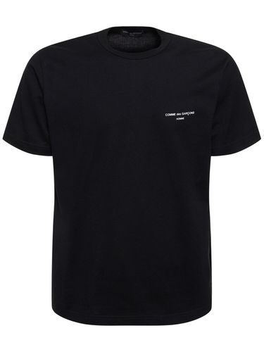 T-shirt En Coton Imprimé Logo - COMME DES GARÇONS HOMME - Modalova