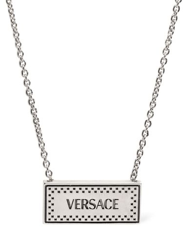 Collier Avec Plaque Logo En Métal - VERSACE - Modalova