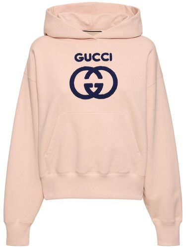 Sweat-shirt En Jersey De Coton Brodé - GUCCI - Modalova