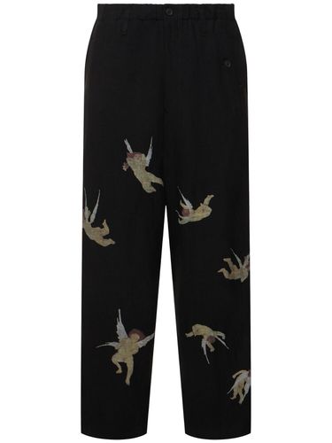 Pantalon Imprimé En Viscose Et Lin R-angel - YOHJI YAMAMOTO - Modalova